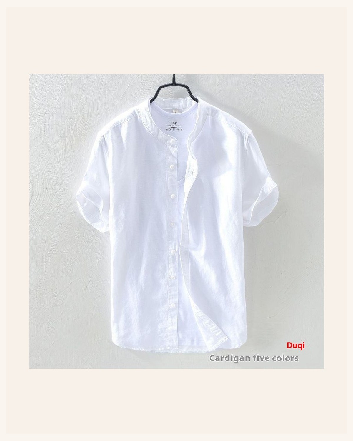 Japanese Linen Shirt Gents Up-To-Neck