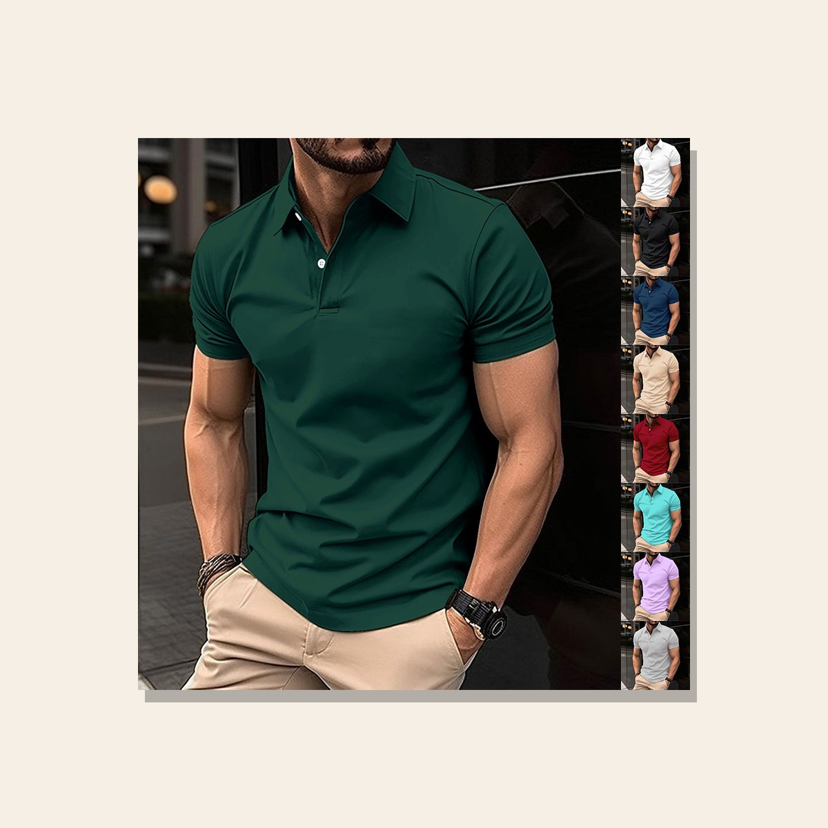 Gents Summer Lapel Polo Shirt real Velvet Souq product photo
