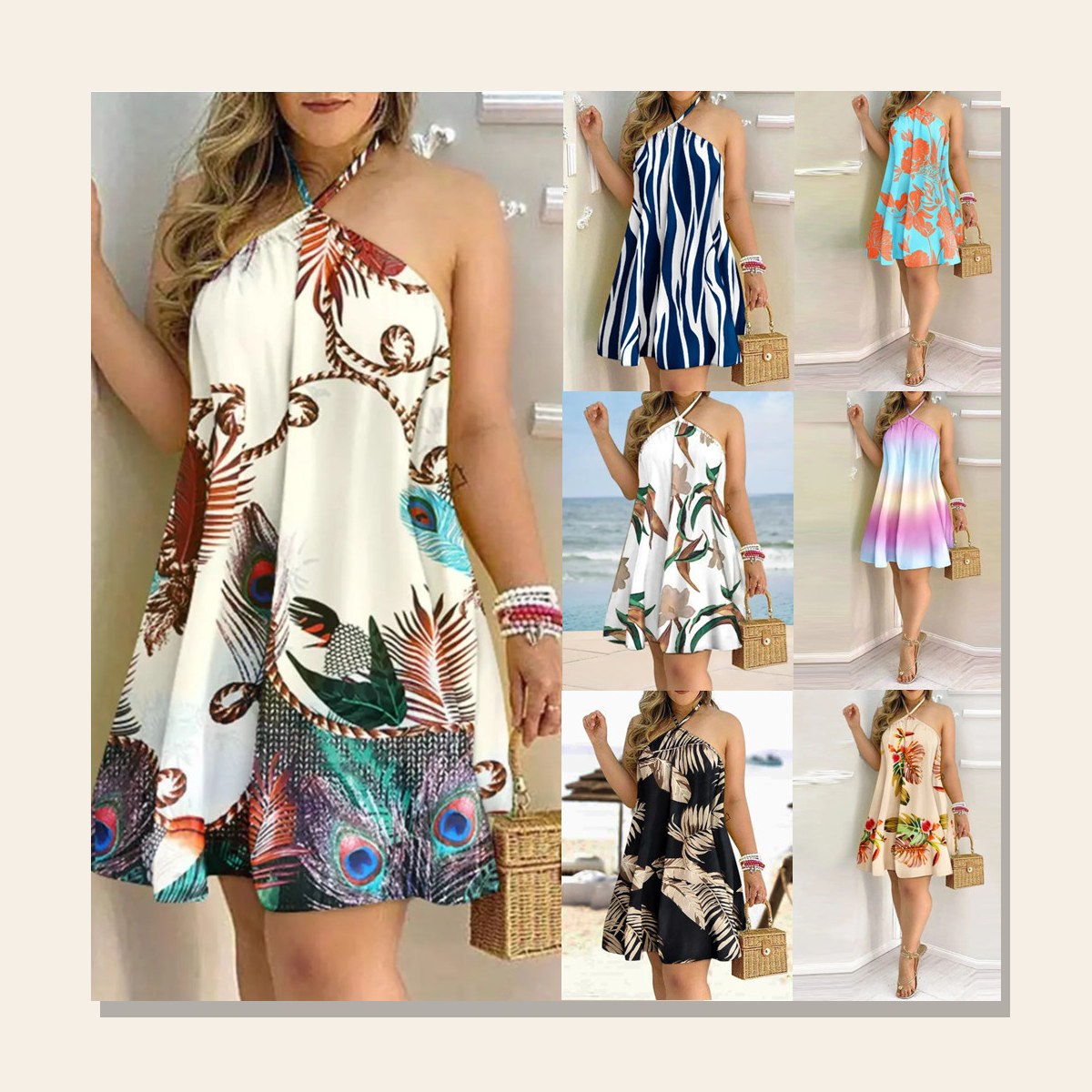 Ladies Riviera Print Summer Dress real Velvet Souq product photo