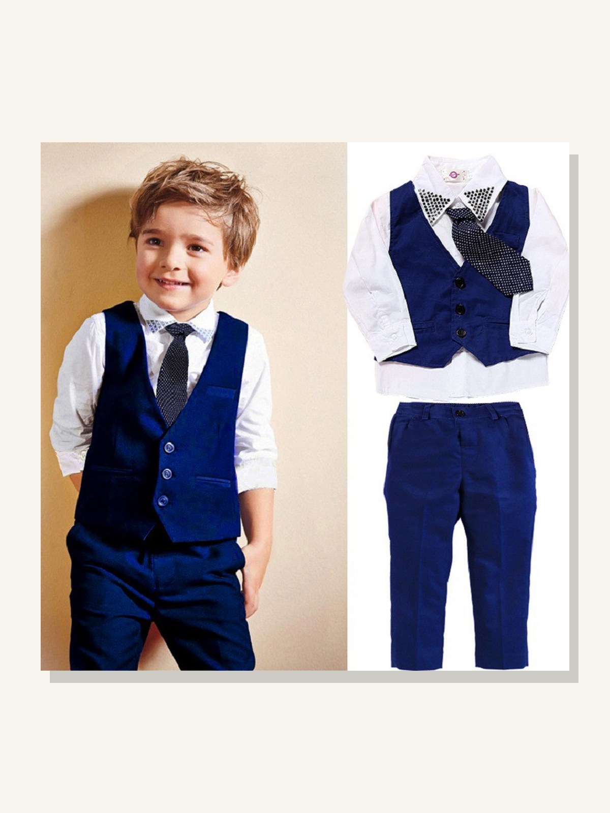 Boys Gentleman Vest Suit Set gallery image